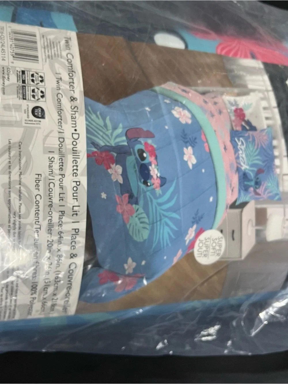 Disney Turquoise & Blue Stitch Tropical Comforter Set